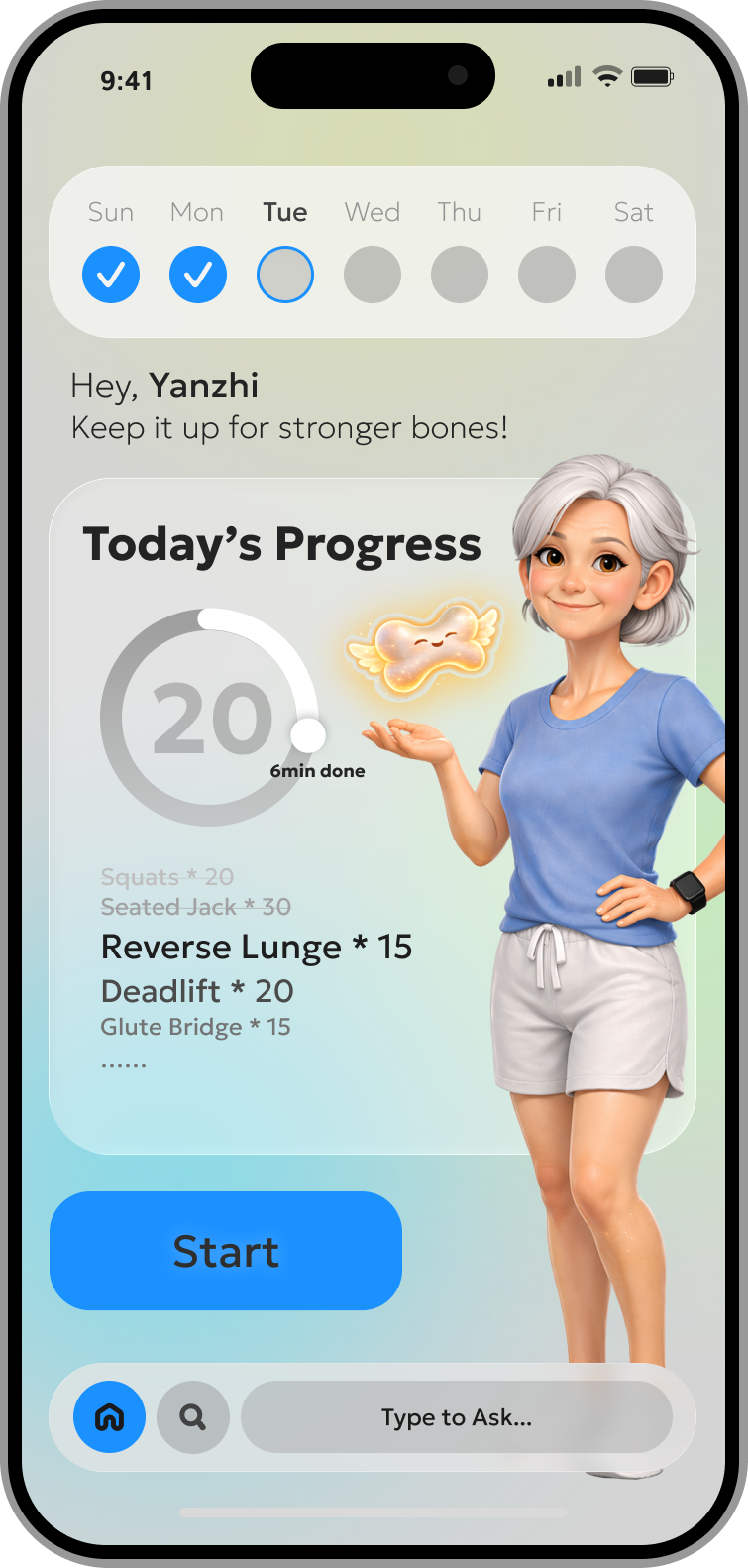 Home screen — light